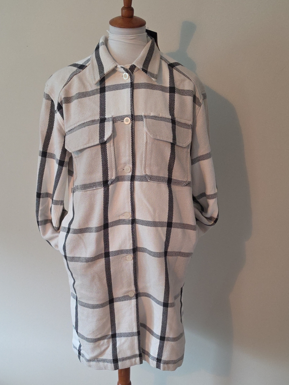 The North Face W Valley Twill Utility White Dune Macr Plaid Jacket